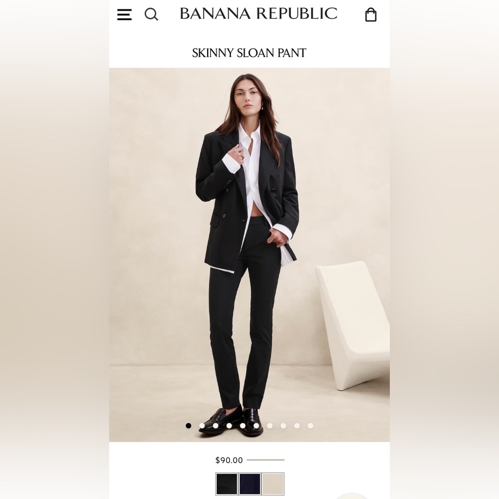 Black straight legged dress pants